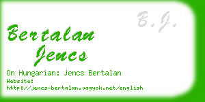 bertalan jencs business card